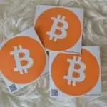 3 Bitcoin-Logo-Aufkleber.