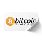 "bitcoin lightning Accepted Here" Sticker for Large Storefront Window