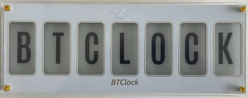 Bitcoin-Waren - https://www.bitcoinstuffstore.com btclock einstellen: Display-Blockhöhe halbieren (live)