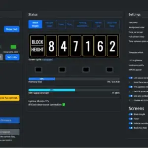 Buy btclock, web interface configuration, custom node, mempool endpoint