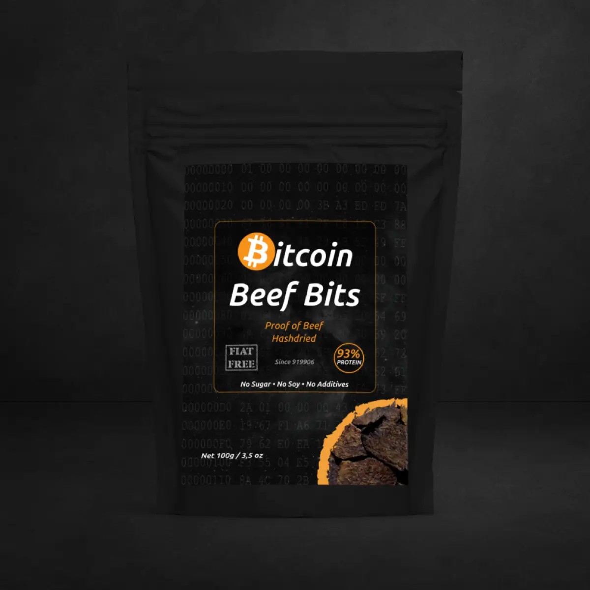Bitcoin Beef Bits - puur natuurlijk vlees, bitcoin cadeau voor de carnivoor