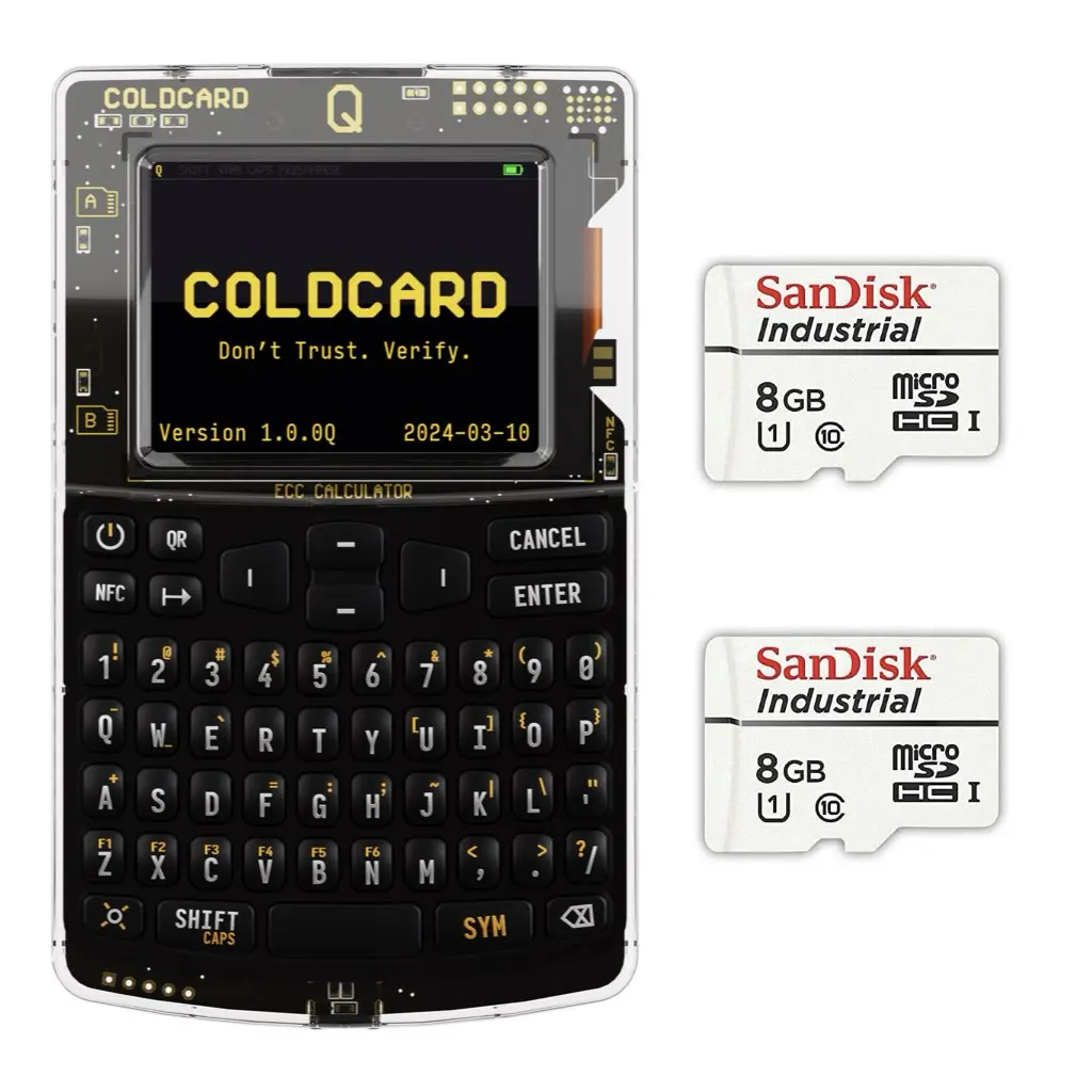 Bitcoin Merchandise - https://www.bitcoinstuffstore.com Coldcard Q hardware wallet met QWERTY-toetsenbord en kleurenscherm