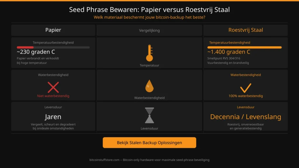 Seed-Phrase-Backup auf Stahl speichern
