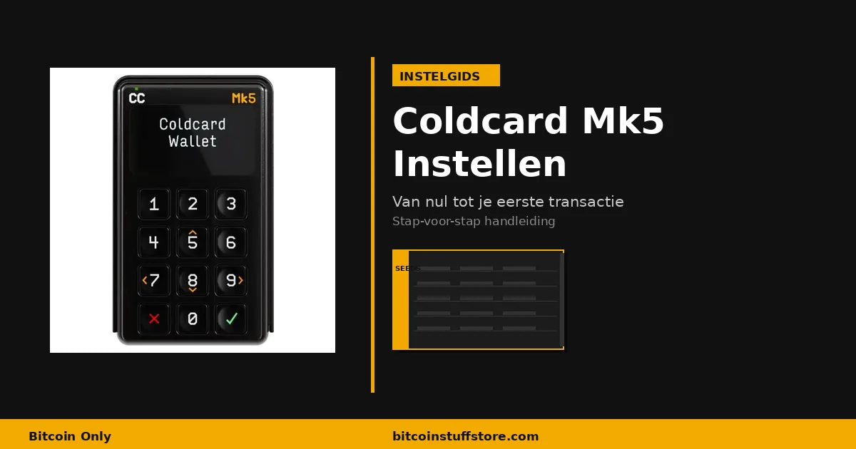 coldcard mk5 einrichten, hardware wallet mit Notizbuch