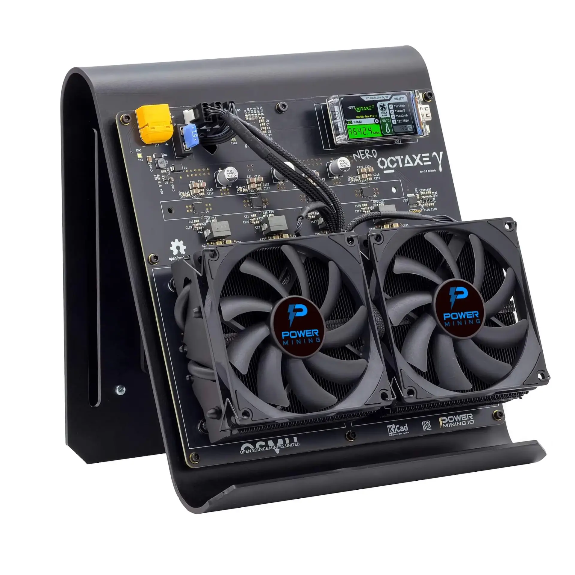 Bitcoin Merchandise - https://www.bitcoinstuffstore.com Nerdoctaxe Gamma Rechterkant Aanzicht Nerd-Serie Home Miner