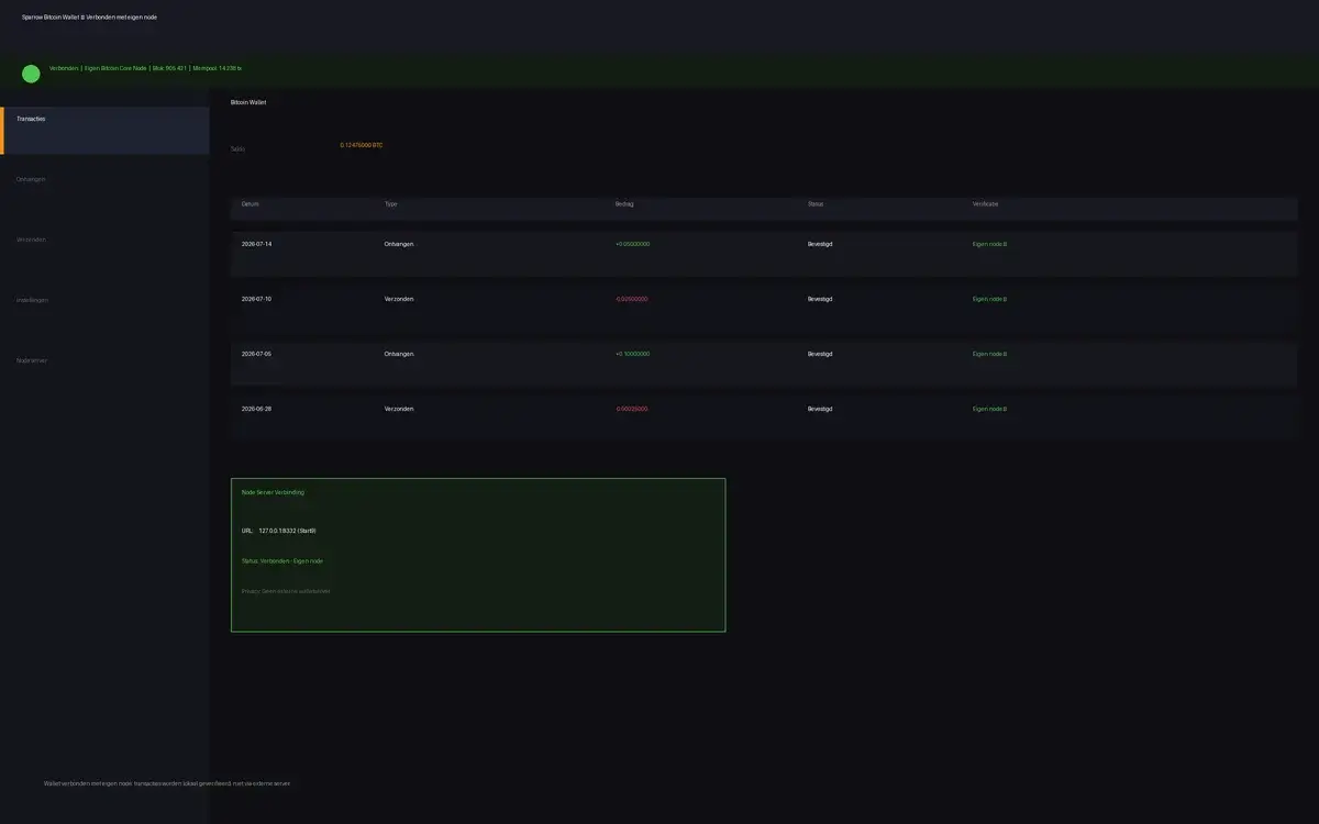 wallet verbonden eigen bitcoin node privacy