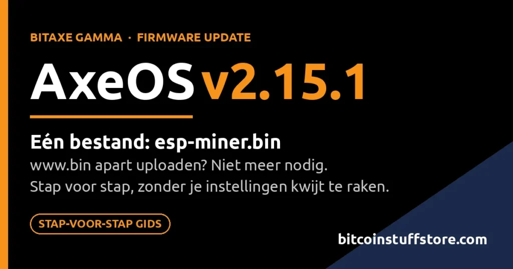 Bitcoin-Waren - https://www.bitcoinstuffstore.com Bitaxe Gamma Firmware-Update auf AxeOS v2.15.1: eine Datei, esp-miner.bin, kein www.bin mehr