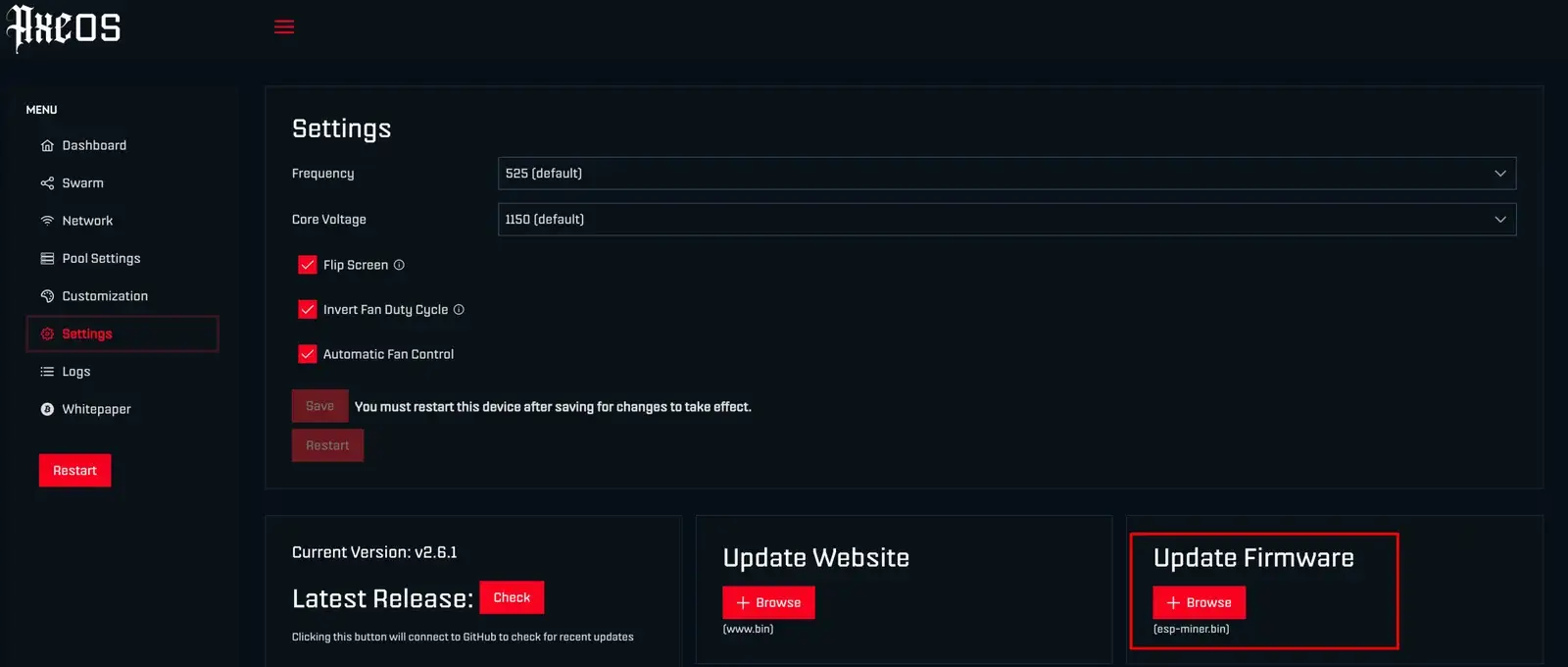 Bitcoin-Waren - https://www.bitcoinstuffstore.com Bitaxe-Firmware im Browser flashen